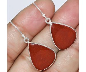 Natural Red Moss Agate Earrings SDE59235 E-1001, 15x19 mm