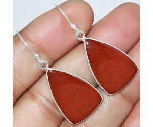 Natural Red Moss Agate Earrings SDE59240 E-1001, 15x23 mm