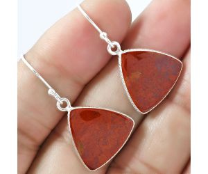 Natural Red Moss Agate Earrings SDE59257 E-1001, 16x16 mm