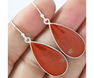 Natural Red Moss Agate Earrings SDE59261 E-1001, 14x26 mm