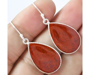 Natural Red Moss Agate Earrings SDE59271 E-1001, 15x22 mm