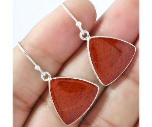Natural Red Moss Agate Earrings SDE59301 E-1001, 17x17 mm
