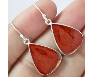 Natural Red Moss Agate Earrings SDE59305 E-1001, 16x20 mm