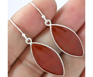 Natural Red Moss Agate Earrings SDE59315 E-1001, 12x25 mm