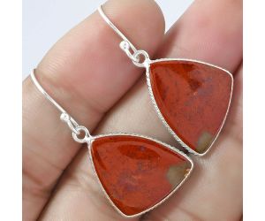 Natural Red Moss Agate Earrings SDE59321 E-1001, 16x20 mm