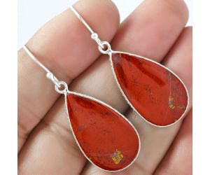 Natural Red Moss Agate Earrings SDE59387 E-1001, 15x26 mm