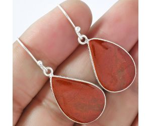 Natural Red Moss Agate Earrings SDE59412 E-1001, 15x22 mm