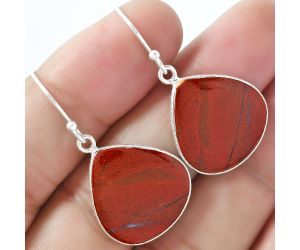Natural Red Moss Agate Earrings SDE59424 E-1001, 19x20 mm