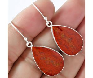 Natural Red Moss Agate Earrings SDE59433 E-1001, 15x23 mm