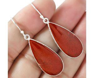 Natural Red Moss Agate Earrings SDE59494 E-1001, 13x27 mm