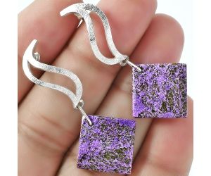 Natural Purpurite - South Africa Earrings SDE59545 E-1204, 15x15 mm