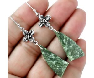 Natural Dioptase Earrings SDE59561 E-1237, 12x29 mm