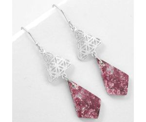 Natural Pink Thulite - Norway Earrings SDE61042 E-1108, 15x25 mm