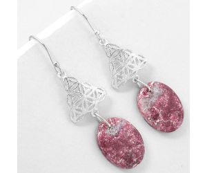 Natural Pink Thulite - Norway Earrings SDE61045 E-1108, 14x19 mm