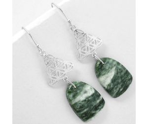 Natural Dioptase Earrings SDE61052 E-1108, 15x21 mm