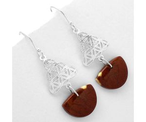 Natural Red Moss Agate Earrings SDE61056 E-1108, 12x16 mm