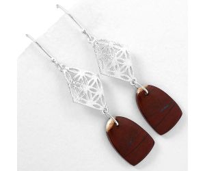 Natural Red Moss Agate Earrings SDE61097 E-1108, 12x18 mm