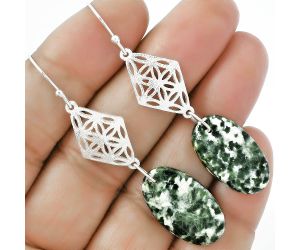 Natural Dioptase Earrings SDE61103 E-1108, 13x22 mm