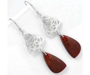 Natural Red Moss Agate Earrings SDE61127 E-1108, 11x21 mm