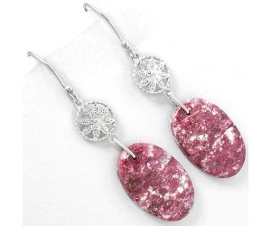 Natural Pink Thulite - Norway Earrings SDE61216 E-1235, 14x21 mm