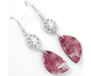 Natural Pink Thulite - Norway Earrings SDE61237 E-1235, 12x20 mm