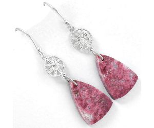 Natural Pink Thulite - Norway Earrings SDE61247 E-1235, 14x21 mm