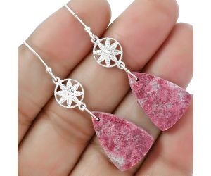 Natural Pink Thulite - Norway Earrings SDE61247 E-1235, 14x21 mm