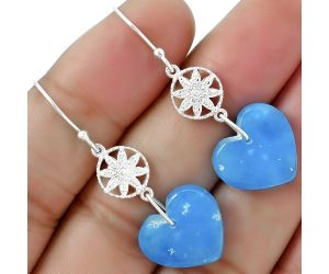 Valentine Gift Heart Natural Smithsonite Earrings SDE61256 E-1235, 15x16 mm