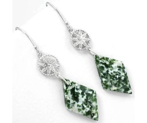 Natural Dioptase Earrings SDE61257 E-1235, 12x25 mm