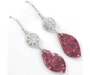 Natural Pink Thulite - Norway Earrings SDE61260 E-1235, 12x23 mm