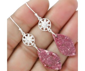 Natural Pink Thulite - Norway Earrings SDE61260 E-1235, 12x23 mm