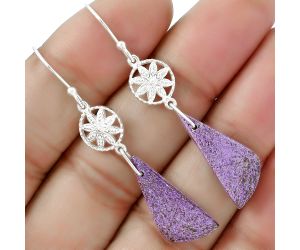 Natural Purpurite - South Africa Earrings SDE61265 E-1235, 9x22 mm