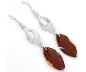 Natural Red Moss Agate Earrings SDE61270 E-1094, 12x26 mm