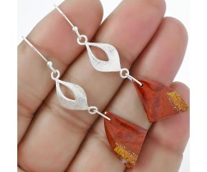 Natural Red Moss Agate Earrings SDE61282 E-1094, 14x22 mm