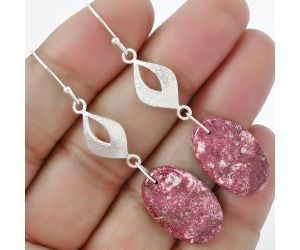 Natural Pink Thulite - Norway Earrings SDE61284 E-1094, 14x21 mm