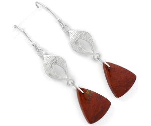 Natural Red Moss Agate Earrings SDE61290 E-1094, 13x17 mm