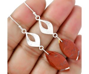 Natural Red Moss Agate Earrings SDE61291 E-1094, 11x23 mm