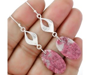 Natural Pink Thulite - Norway Earrings SDE61293 E-1094, 13x22 mm