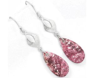 Natural Pink Thulite - Norway Earrings SDE61309 E-1094, 13x26 mm