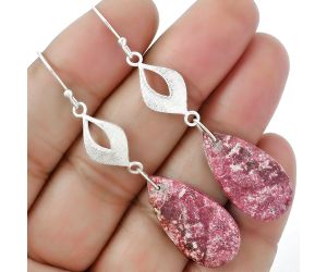 Natural Pink Thulite - Norway Earrings SDE61309 E-1094, 13x26 mm