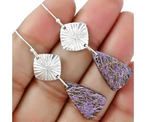 Natural Purpurite - South Africa Earrings SDE61319 E-1094, 12x21 mm