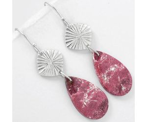 Natural Pink Thulite - Norway Earrings SDE61346 E-1094, 14x25 mm