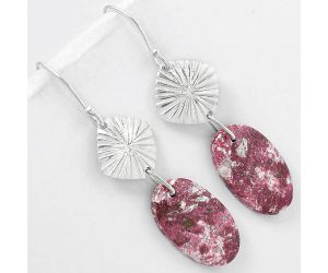 Natural Pink Thulite - Norway Earrings SDE61349 E-1094, 12x20 mm