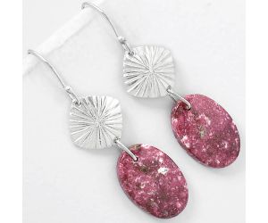 Natural Pink Thulite - Norway Earrings SDE61353 E-1094, 13x20 mm