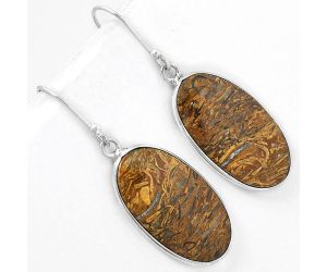 Natural Coquina Fossil Jasper - India Earrings SDE61373 E-1001, 15x26 mm