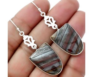 Natural Iron Tiger Eye Earrings SDE61409 E-1094, 16x22 mm