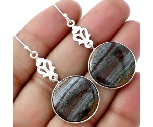 Natural Iron Tiger Eye Earrings SDE61418 E-1094, 20x20 mm