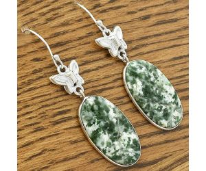 Butterfly - Natural Dioptase Earrings SDE61468 E-1080, 14x26 mm
