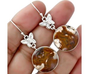 Butterfly - Rare Cady Mountain Agate Earrings SDE61508 E-1080, 19x19 mm