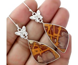 Butterfly - Natural Noreena Jasper Earrings SDE61511 E-1080, 10x30 mm